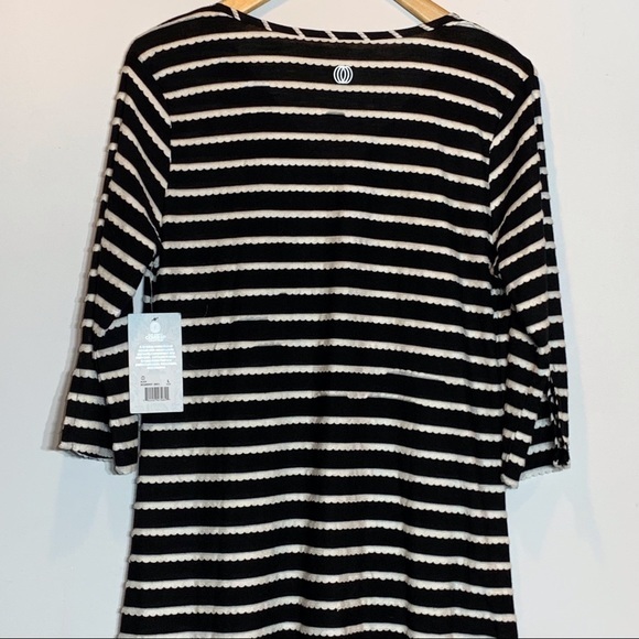 NWT Balance Cover-Up Collection Black with White Scalloped‎ Trim Dress - Picture 6 of 7
